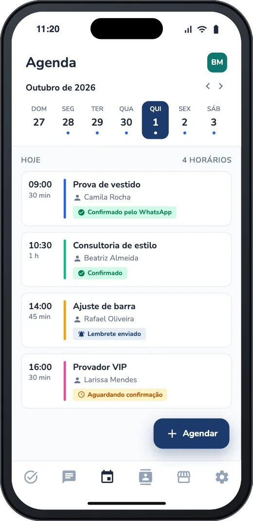 Agenda no app para celular